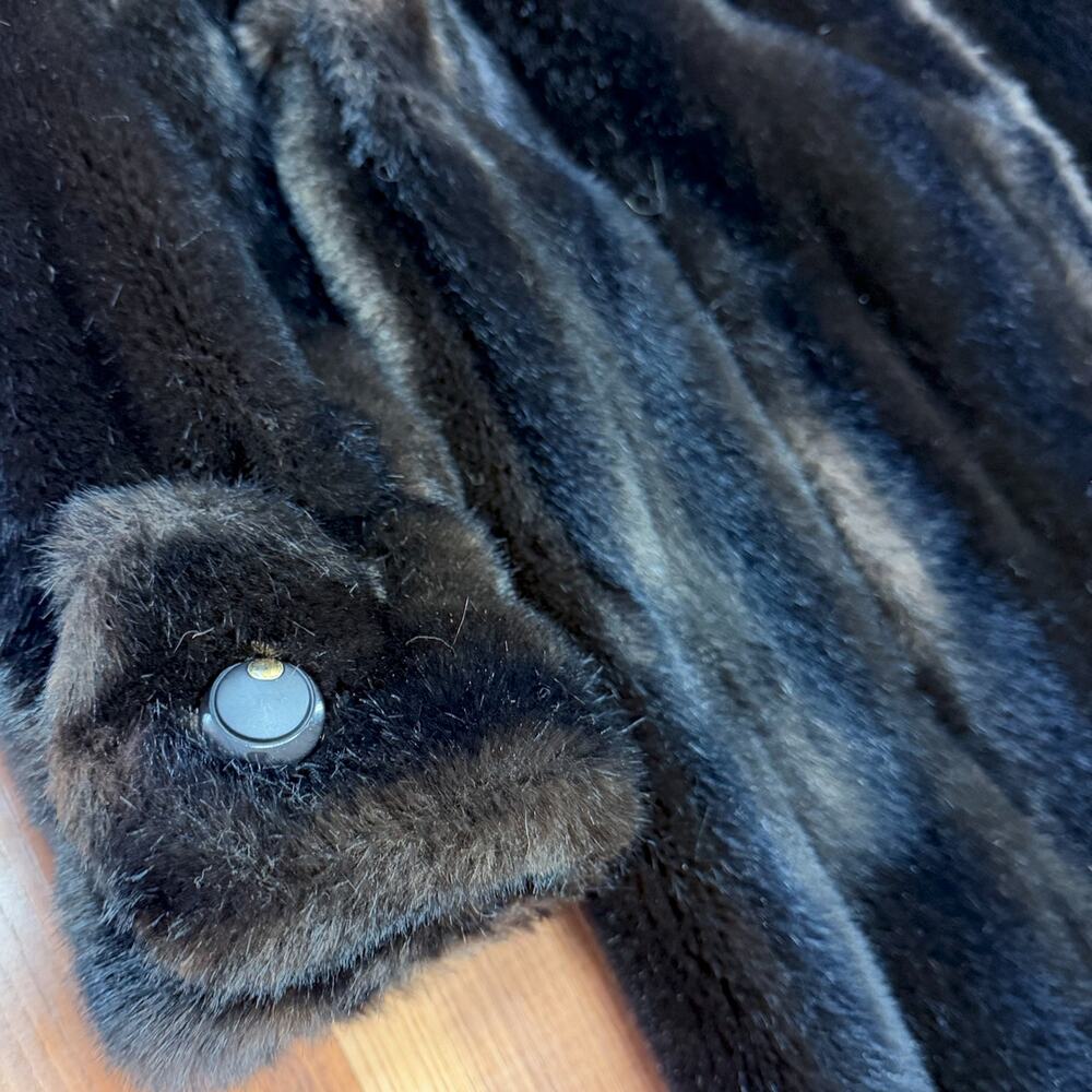 50s ASO Mrs Maisel Faux Fur Long Vintage USA Coat MED LG Quiet Luxury Old Money - Picture 6 of 13